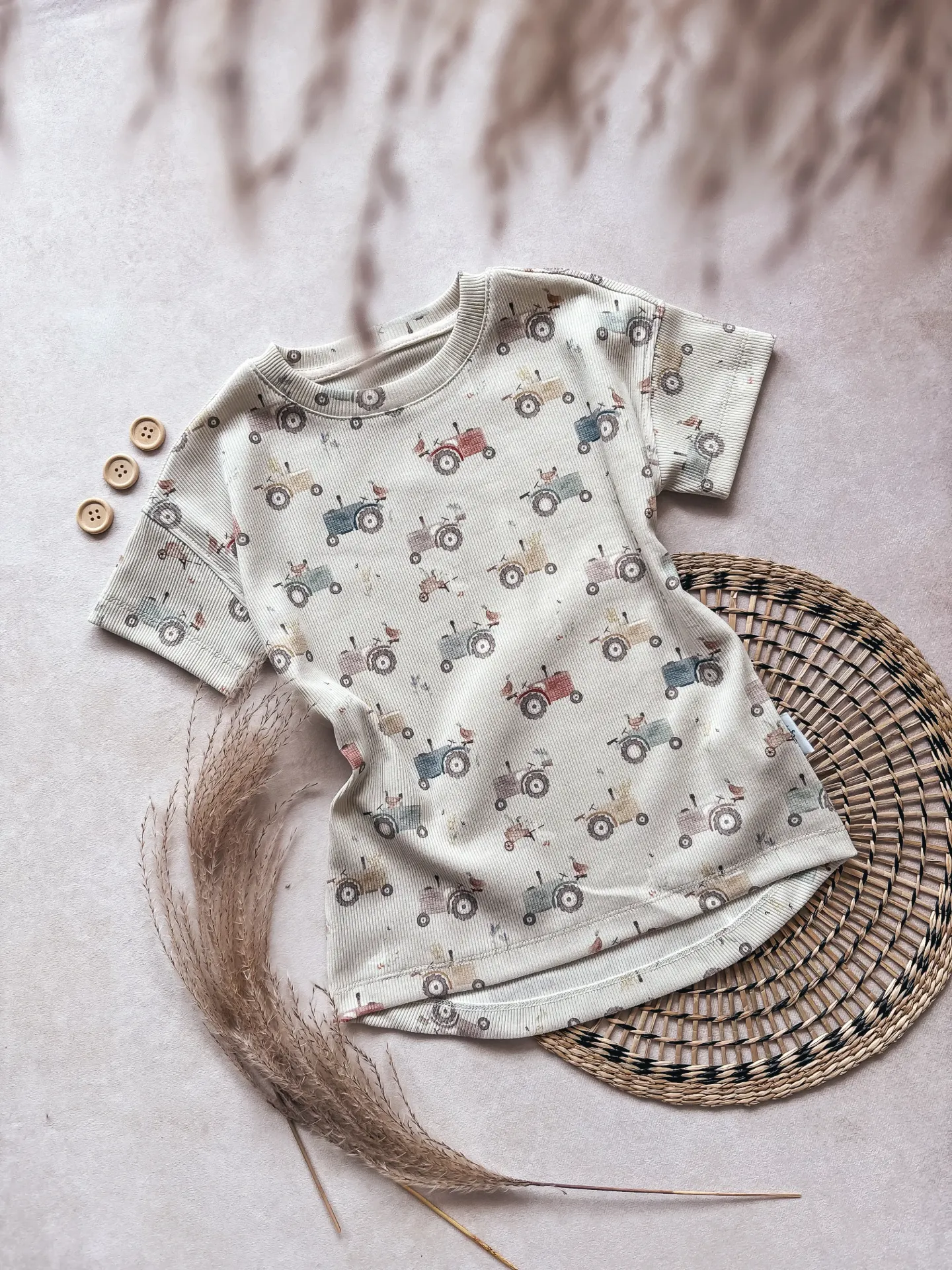 Ribshirt Gr. 110 Traktoren Natur